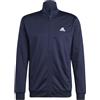 adidas Tuta da uomo con logo lineare, taglia S, Nero/Bianco/Nero/Bianco, S tall