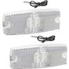 ETUKER Bianche 2x Luci di Posizione Laterali Anteriori LED 10-30v Impermeabile ECE-Approvato,Luci di Contorno Illuminate con catarifrangente per furgone Rimorchio