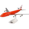herpa Modellino di aereo Snap-Fit Braniff International Boeing 747-100 Big Pumpkin, miniatura in scala 1:250, pezzo da collezione, modello con base, plastica