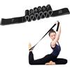 Anseom Elastico Fasce di Resistenza, Cintura di Allungamento Yoga Cinturino per Esercizi con 8 Loops Bande Fitness per Pilates, Stretching, Fitness, Ginnastica, Danza e Allenamento (Grigio)