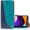 Mulbess Custodia per Samsung Galaxy A52S 5G / A52 4G / 5G, Cover Magnetica Flip con Chiusura, Fessura Carte Portafoglio, Portacellulare Protezione, Elegante Blu Mint