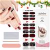 Kalolary Strisce di smalto per unghie in gel per Natale, chiave di vernice, cappello di Natale, adesivo regalo con lime e bastone, (lampada UV/LED necessaria)