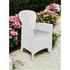 Dmora Sedia da Esterno Como, Seduta da Giardino, Poltrona Outdoor Effetto Rattan, 100% Made in Italy, 60x58h89 cm, Bianco