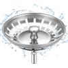 HUAERSICO Tappo lavello cucina 82 mm - Tappo lavandino cucina con filtro funzione - Tappi lavandino cucina (2 Guarnizione in gomma）