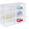 Relaxdays Set di 6 Set 6 Scatole di Plastica per Scarpe Fino al N. 48, Scarpiera con Box Impilabili, Shoe Organizer, Trasparente, 19 x 34,5 x 27 cm