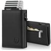 TENBST Portafoglio Uomo Slim, Portacarte in Pelle con Protezione RFID, Porta Carte di Credito Uomo Piccolo, Porta Tessere con Portamonete e Scomparti Banconote - Confezione Regalo