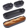 Welhammsae Teglia per Baguette, 4 Pezzi, Silicone Stampo Baguette, Piastra Antiaderente Stampo, pour Cuocere Pane, 11.7 * 8.2 * 3.5cm, 24.7cm*8.5 * 3.5cm