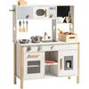 ROBOTIME Cucina Giocattolo in Legno con Kit Giardino, dai 3 Anni | Tostapane, Macchina del Ghiaccio, Cibo da Tagliare e Accessori per Storie dalla Raccolta alla Tavola