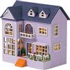 CUTEROOM Miniatura casa delle Bambole con mobili,Fai da Te in Miniatura Casa delle Bambole Kit,Mini 3D Casa in Legno con Luci A LED - Regalo di Compleanno di Natale (Happy House)