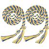 GORGECRAFT 2 Pezzo di Corda d'Onore Doppia Stagione di Laurea con Nappe 1.7 Metri Blu Oro Poliestere Intrecciato Corde d'Onore Nastro Decorativo per Laurea Collana Oggetti di Scena Accessorio