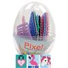 Pracht Creatives Hobby-Pixel P90062-12501 Divertente Set Uovo, Ottimo Regalo di Pasqua per Le Bambine, con 3 Motivi Unicorno, Fenicottero e Castello a Cuore, Multicolore, ca. 4 x 3 cm