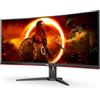 AOC Gaming CU34G2XE - WQHD Curved Monitor da 34 pollici, 144 Hz, FreeSync Prem., HDR10 (3440x1440, 1 ms MPRT, HDMI, DisplayPort) nero-rosso