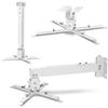 Overmax Ceiling Mount supporto per proiettore fino a 20 kg, lunghezza regolabile, regolazione dell'angolo 25 gradi, in acciaio, montaggio a parete e a soffitto, struttura leggera e stabile