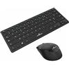 Bluestork - Pacchetto Mini - Pacchetto tastiera e mouse wireless compatto - Wireless con Smart Dongle 2.4Ghz - Design Ultra Slim - Ergonomico - Compatibile con Windows - AZERTY Nero