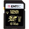 EMTEC - Scheda SDXC UHS-II U3 V60 SpeedIN Pro+ ECMSD128GUHS2V60 - Scheda di memoria - Foto in Rafale, Video Full HD, 3D, 4K, 8K UHD - Capacità di archiviazione 128 GB, 128 GB - 2 file PIN sul retro -