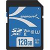 SABRENT Scheda SD 128GB v60, SDXC Card UHS-II, Memoria SD U3, Memory Card con R270MB/s W170MB/s (SD-TL60-128GB)