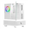 Noua Fobia L202 Case PC Micro-ATX, Design Mesh, Mini Tower Gaming Doppia Camera, Ventola ARGB 120mm, Pannello Frontale e Laterale Vetro Senza Cornice, Bianco