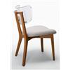 BELLELLI DESIGN Sedia legno design moderno trasparente - Telaio MONOBLOCCO Frassino tinto ROVERE - Tessuto BOUCLE - Sabbia - SURI WOOD