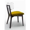 BELLELLI DESIGN Sedia legno design moderno trasparente - Telaio MONOBLOCCO Faggio tinto MOKA - Velluto Verde Oliva - SURI WOOD
