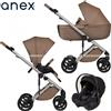 Anex Trio Anex Eli Secret (Navicella,Telaio,Seduta Passeggino,Seggiolino Auto Cosmo e Adattatori per Gruppo 0+)