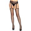 Leg Avenue Net Stockings with Garter Belt 1956 Black
