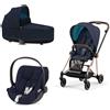 Cybex - Collezione Platinum: Trio Mios Con Seggiolino Auto Cloud Z ISize Nautical Blue - Telaio Rosegold