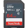 SanDisk Ultra 64GB SDXC Memory Card, up to 100MB/s, Class 10, Black/Grey