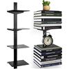ART-GIFTREE Scaffali galleggianti da parete, libreria sospesa invisibile, a 4 ripiani, colonna vertebrale verticale, montaggio a parete e salvaspazio, organizer per libri in metallo resistente, per