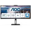 Aoc Monitor Led 34'' Aoc V5 CU34V5CW Wide Quad HD 3440x1440p 1ms classe G Nero [CU34V5CW/BK]
