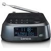 Lenco 810009 radiosveglia cr-605 - radio dab+ e fm - display lcd da 2,6 - 30 stazioni memorabili per ogni dab+ e fm - sveglia due ore - funzione snooze e dimmer - nero