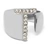 AB-GLOBAL Srl Anello Lettera T Argento Strass Linea ABC MyLovly
