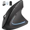 Qxvnm Mouse ergonomico senza fili Bluetooth ricaricabile verticale (BT+USB+USB C