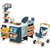 Smoby - Supermercato Maxi con carrello- Registratore di cassa senza funzione reale, zona di insaccamento, lettore di codici a barre, bilancia, frigorifero e 50 accessori, giocattolo per bambini e