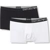 Emporio Armani Eco-Viscose Soft Touch Bamboo Viscose 2-Pack Trunk, Boxer Uomo, Multicolore (Black-White), L