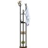 HOMCOM Appendiabiti da Terra Girevole con 8 Ganci e 4 Mensole in Stile Industriale, Ø30x175cm, Marrone