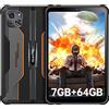 OUKITEL RT3 Rugged Tablet 2023, 7GB + 64GB 1TB TF Tablet Indistruttibile, 8 HD+ Schermo Octa-Core Tablet Pc Robust, Android 12 5150mAh 16MP+8MP Impermeabile IP68/69K Banda Globale Face ID Arancio