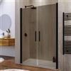 DEGHI Box doccia nicchia 130 cm saloon con vetro anticalcare bronzato e profilo nero 195h - Lost