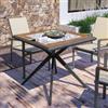 DEGHI Tavolo da giardino 90x90 cm top mosaico effetto legno e gambe ad incrocio in alluminio antracite - Miranda