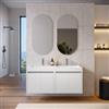 DEGHI Mobile bagno sospeso 120 cm con ante bianco opaco e lavabo con doppia vasca e specchi - Dedalo