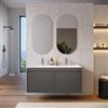 DEGHI Mobile bagno sospeso 120 cm con ante grigio grafite opaco e lavabo con doppia vasca e specchi - Dedalo
