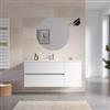 DEGHI Mobile bagno sospeso 120 cm con cassetti bianco opaco e lavabo con specchio - Jordan
