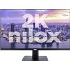 Nilox NXMM272K112 Monitor da Computer Frameless con Risoluzione 2K di 2560 * 1440, Altoparlante Integrato, Monitor Gaming con Tempo di Risposta 1 ms, Frequenza 100Hz e Porte HDMI-DP