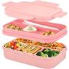Sinnsally Porta Pranzo con 8 Scomparti 2000ml Schiscetta Pranzo,Bento Lunch Box Prova di Perdite per Adulti Porta Cibo,Portavivande senza BPA con Posate,Sicuri per Microonde e Lavastoviglie (rosa)