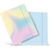 Pigna Cartella a 3 lembi con elastico PIGNA Monocromo Pastel in cartoncino con dorso 1,2 cm 26x34,5 cm assortiti - 02299023L (Conf.6)