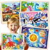 QUOKKA Puzzle in Legno per Bambini di 2 3 Anni - Puzzle 4x24 Giocattoli per Ragazzi e Ragazze di 3 4 5 Anni - Dinosauri per Bambini dai 4 ai 5 Anni - Giochi Regalo per Ragazze e Ragazzi