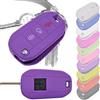 mt key Key Soft Case Cover protettiva Chiave per auto per Peugeot 208 308 5008 2008 Expert Citroen C3 C4 Spacetourer Chiave pieghevole/Colore: Viola