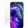 KARTXITAI Cover Compatibile con iPhone 7 Plus/8 Plus,Custodia in Vetro Temperato AntiGraffio+con Cornice in TPU con Assorbimento degli Urti e Anti-Graffio-Luna Lupo Nuvola+Vetro Temperato