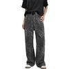 pvucpot Pantaloni Leopardati Donna, Leopard Jeans Donna & Uomo Pantaloni in Denim Femminile Oversize Gamba Larga Pantaloni Street Wear Hip Hop Vintage Allentato Casual Pantaloni