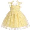 IBTOM CASTLE Neonato e Bambino Ragazze Costume di Halloween Senza Maniche Spalline Margherita Ruffle Tulle Tutu Vestito Principessa Bambina Carnevale Natale Pasqua Cospaly Abito da Festa Giallo 12-18 mesi