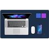 K KNODEL Tappetino Scrivania, Sottomano Scrivania, Pelle PVC Tappetino Scrivania per Laptop, Copri Scrivania, Doppia Facciata(60cm x 35cm, Blu Scuro)